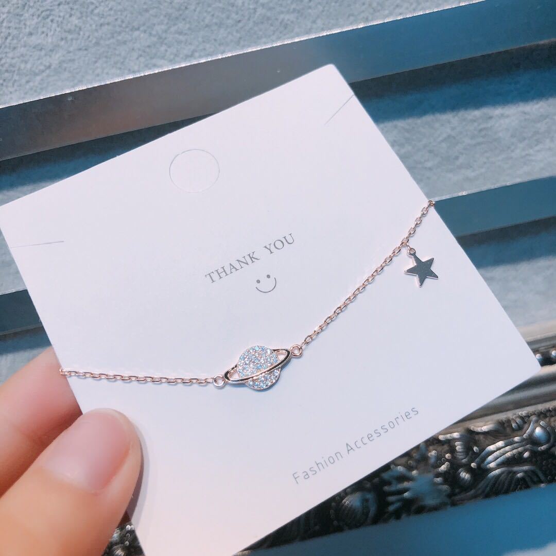 925 Silver Star Charm Bracelet – Elegant Minimalist Jewelry for Women