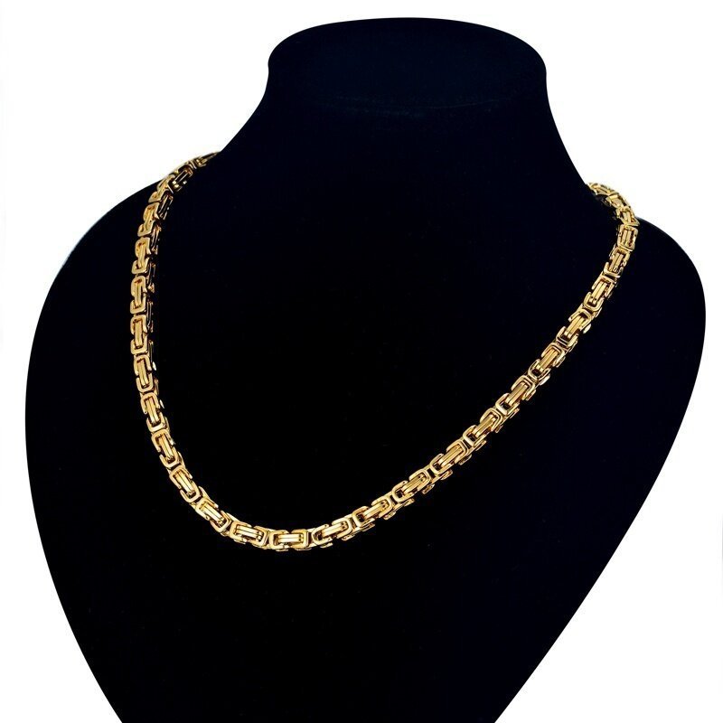 Men’s Byzantine Chain Necklace – Bold Luxury in Gold or Silver