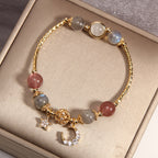 '' Luxury Moonstone Crystal Bracelet - Moon & Star Design