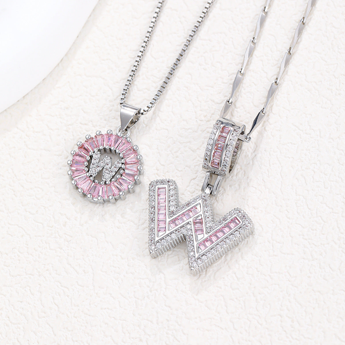 Personalized Letter Pendant Necklace with Sparkling Zircon – Elegant Initial Jewelry for Women