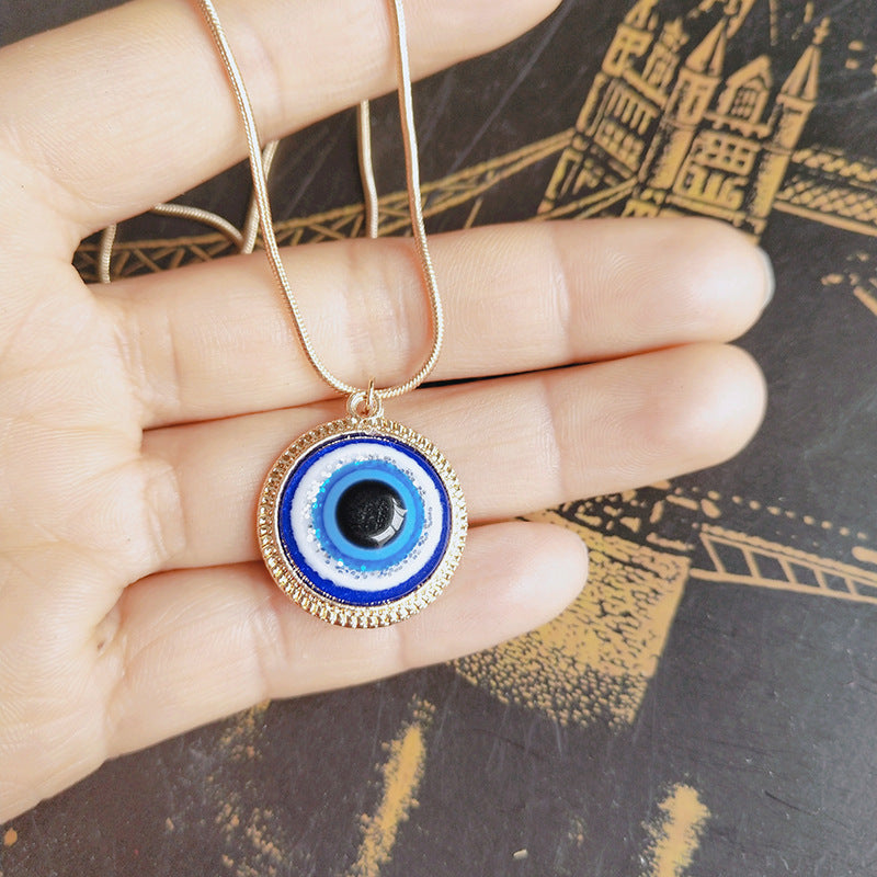 “Blue Evil Eye Necklace – Gold Charm for Protection & Style”