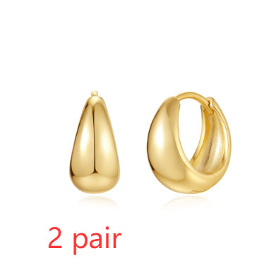 Trendy Gold-Plated Hoop Earrings Set – Minimalist & Elegant Styles