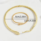 Gold Snake Necklace & Bracelet Set – Bold Luxury Statement Jewelry
