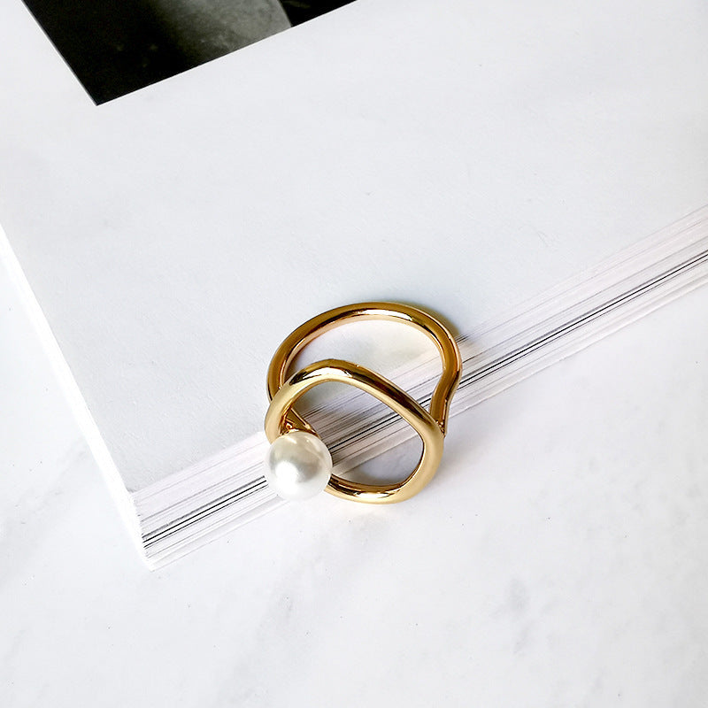Luxury Adjustable Gold Pearl Ring – Elegant & Timeless Design