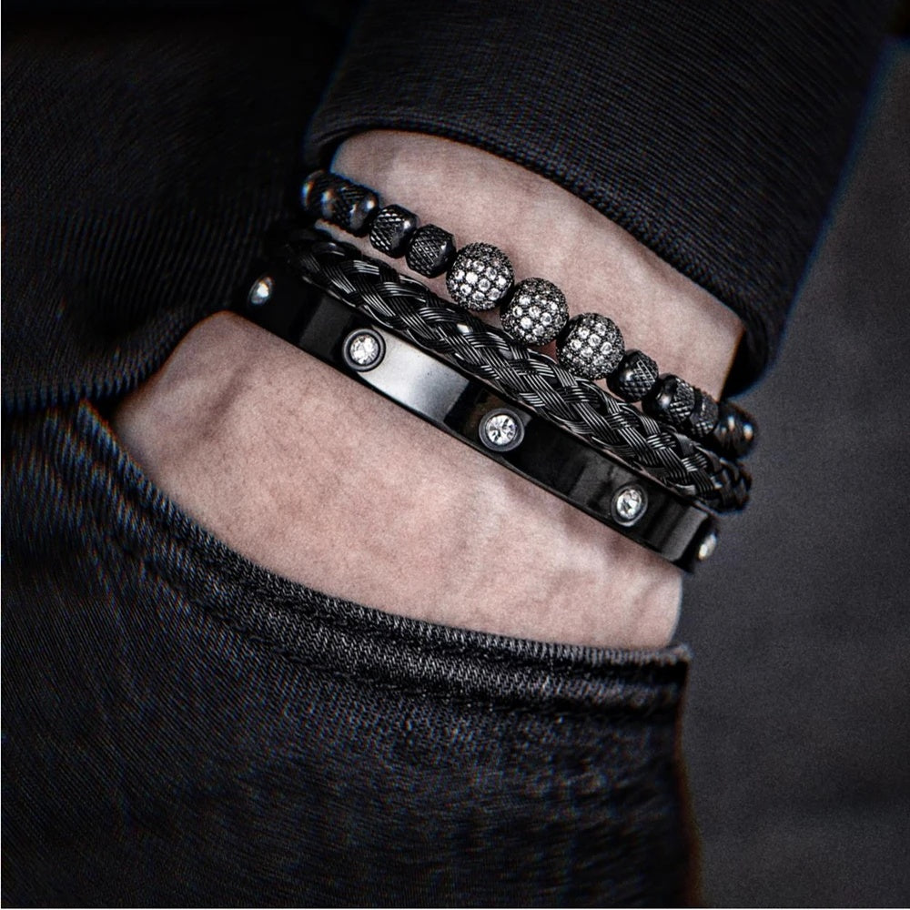 Luxury Gold Bracelet Set for Men – Bold & Elegant