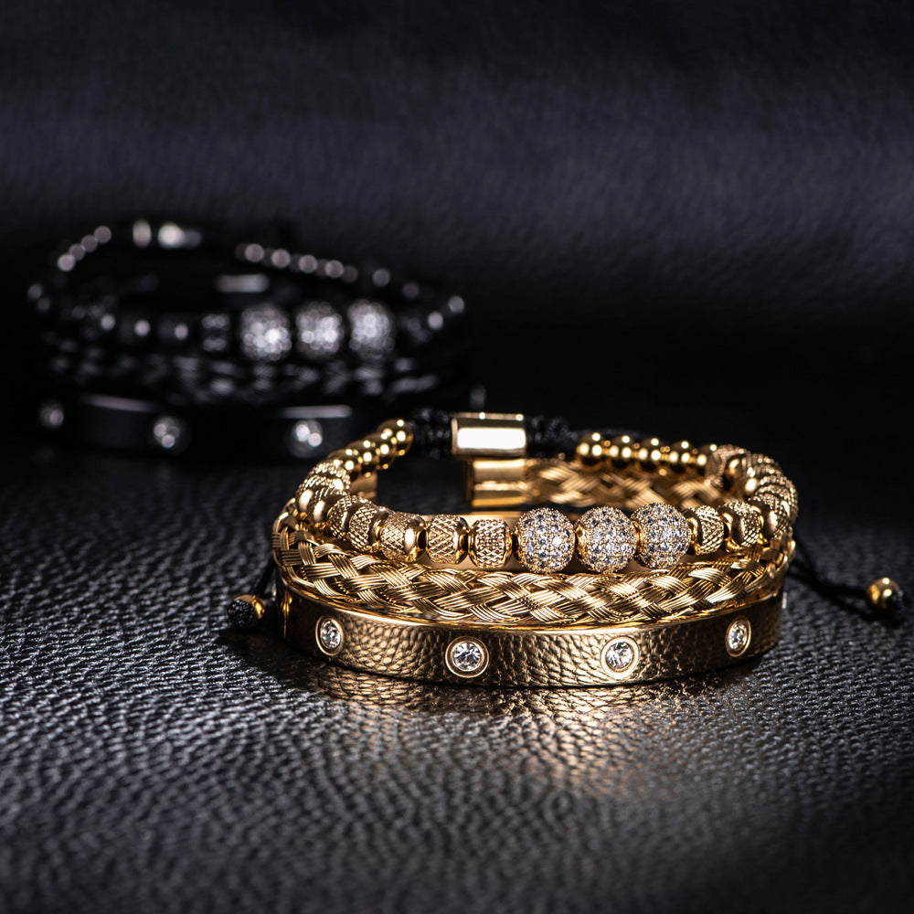 Luxury Gold Bracelet Set for Men – Bold & Elegant