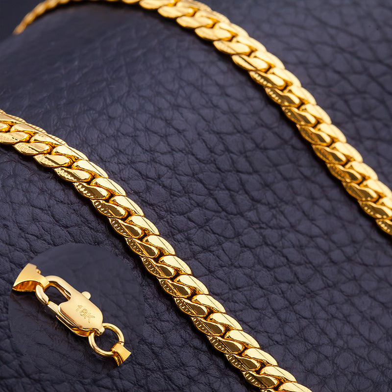 Men’s 18K Gold Plated Chain Necklace – Bold & Timeless Style