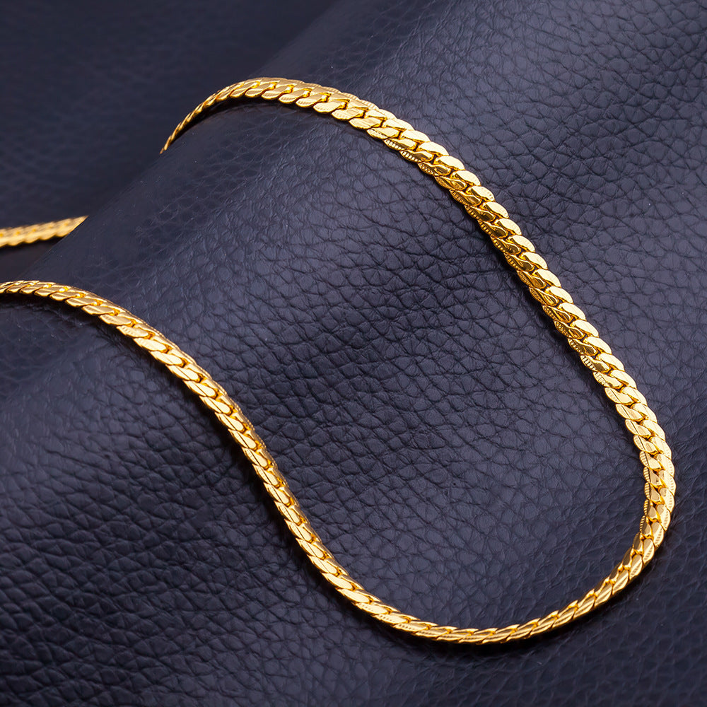 Men’s 18K Gold Plated Chain Necklace – Bold & Timeless Style