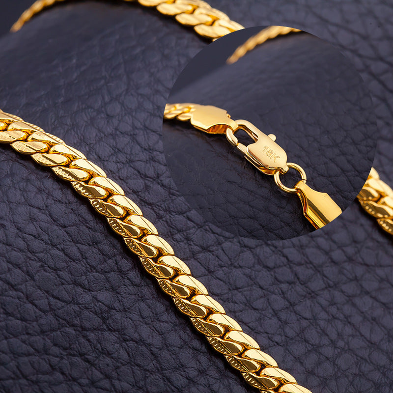 Men’s 18K Gold Plated Chain Necklace – Bold & Timeless Style