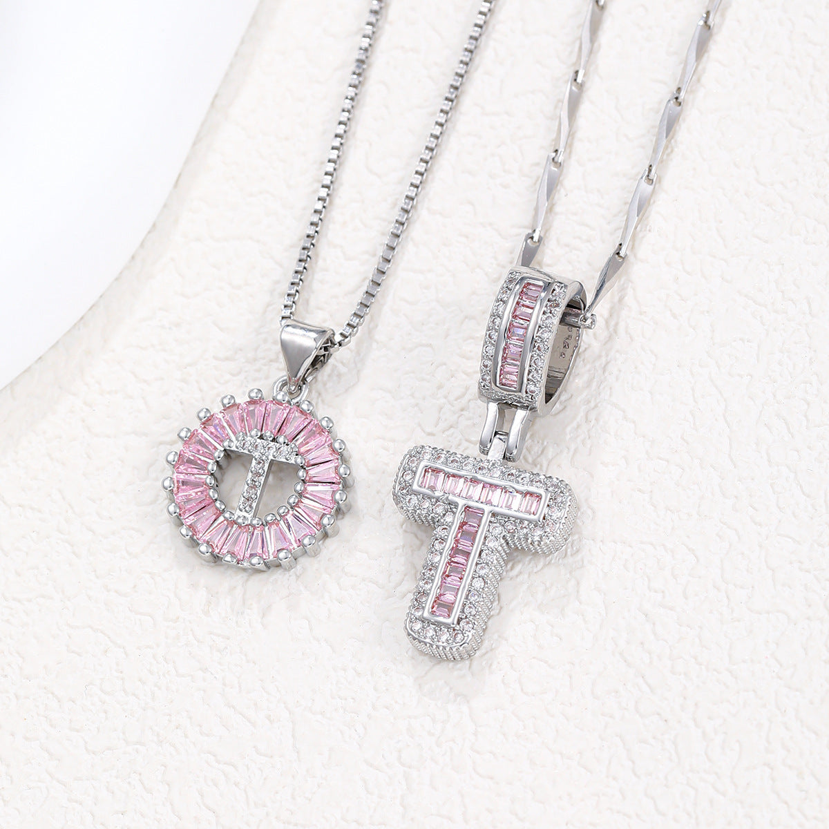 Personalized Letter Pendant Necklace with Sparkling Zircon – Elegant Initial Jewelry for Women