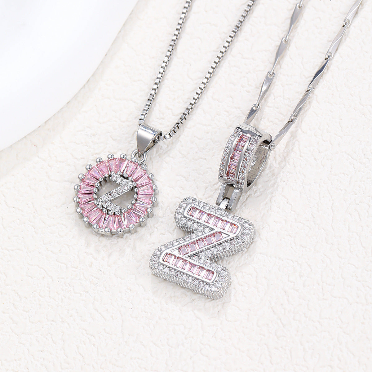 Personalized Letter Pendant Necklace with Sparkling Zircon – Elegant Initial Jewelry for Women