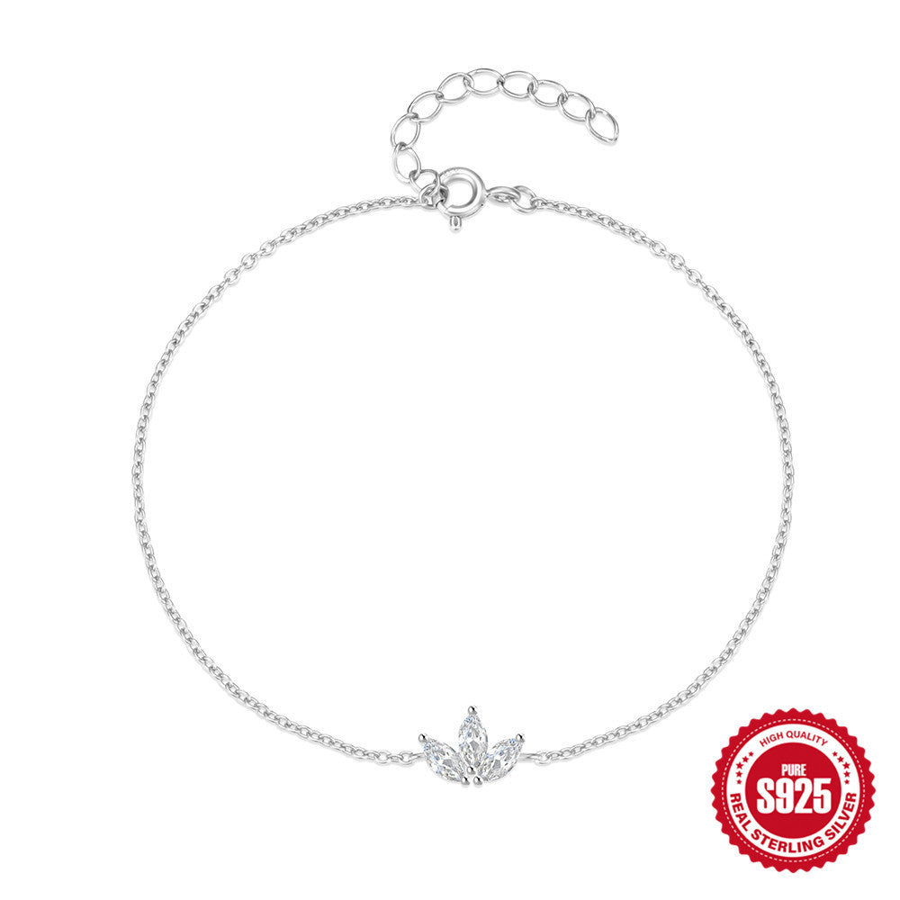 925 Sterling Silver Lotus Pendant Bracelet – Available in Gold & Silver