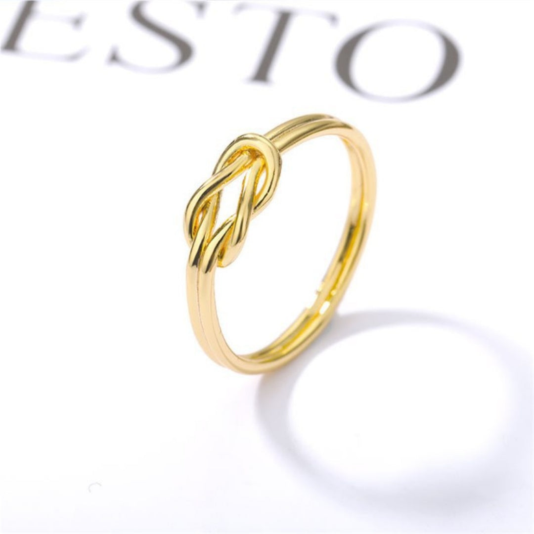 Elegant Gold Knot Adjustable Ring – Symbol of Love & Unity