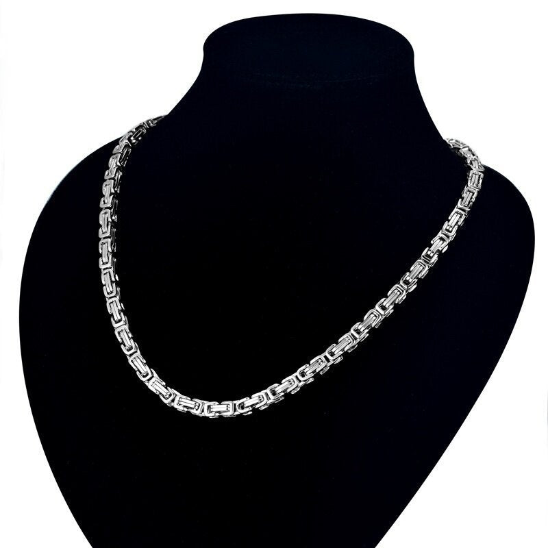 Men’s Byzantine Chain Necklace – Bold Luxury in Gold or Silver