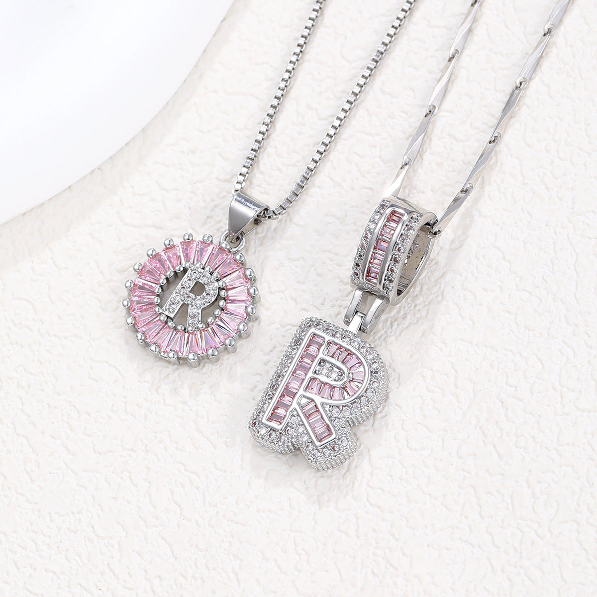 Personalized Letter Pendant Necklace with Sparkling Zircon – Elegant Initial Jewelry for Women