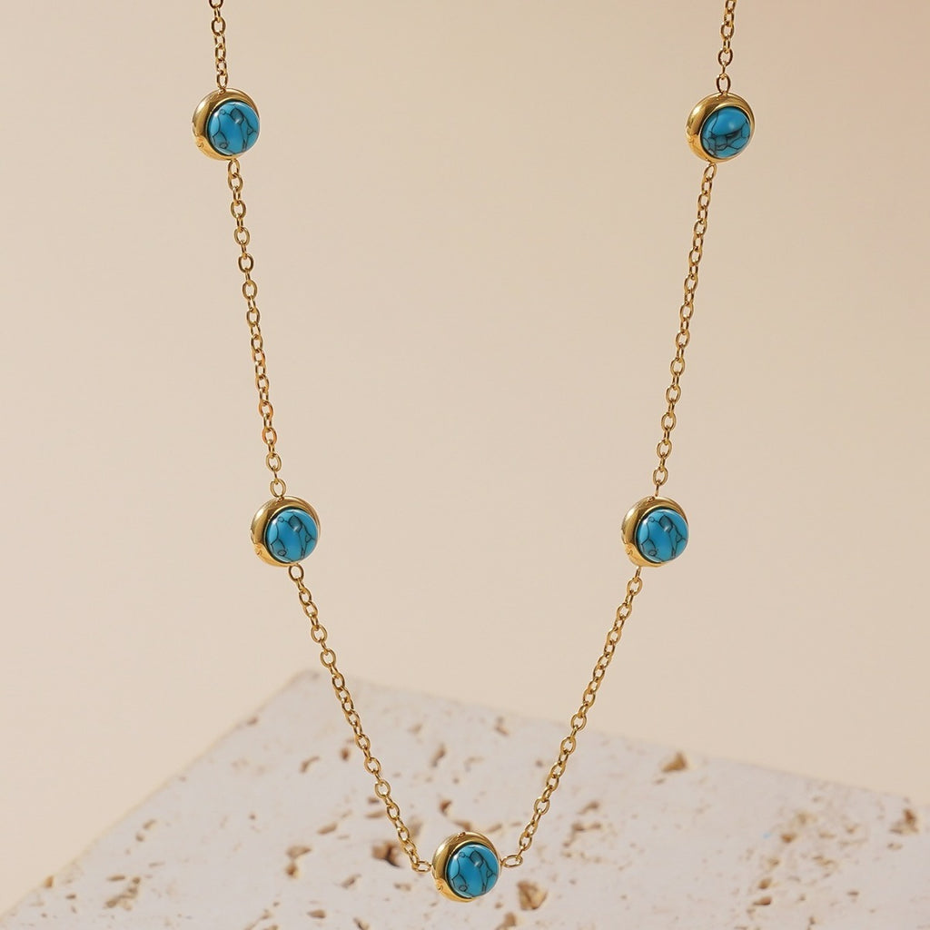 " Aurora Sky Necklace - Blue Glow Elegance"