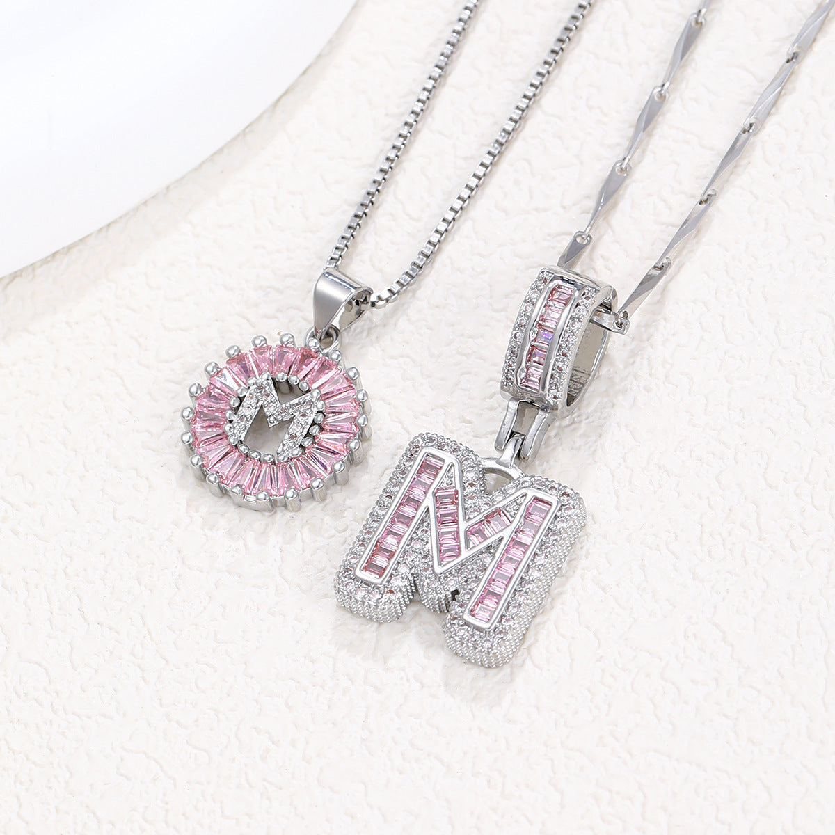 Personalized Letter Pendant Necklace with Sparkling Zircon – Elegant Initial Jewelry for Women