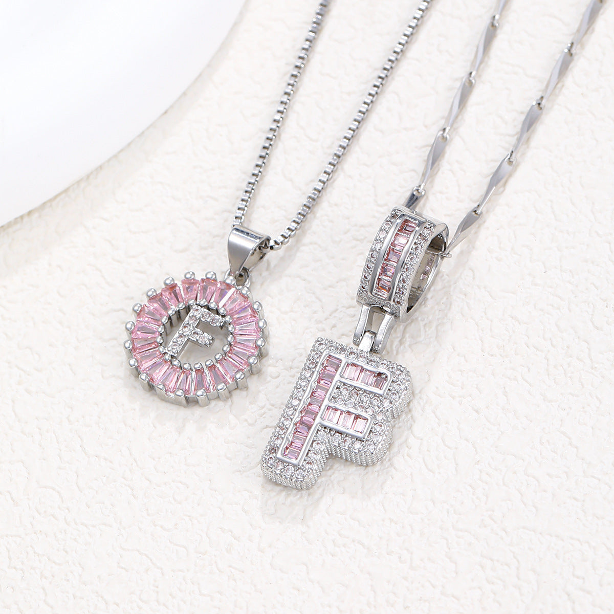 Personalized Letter Pendant Necklace with Sparkling Zircon – Elegant Initial Jewelry for Women