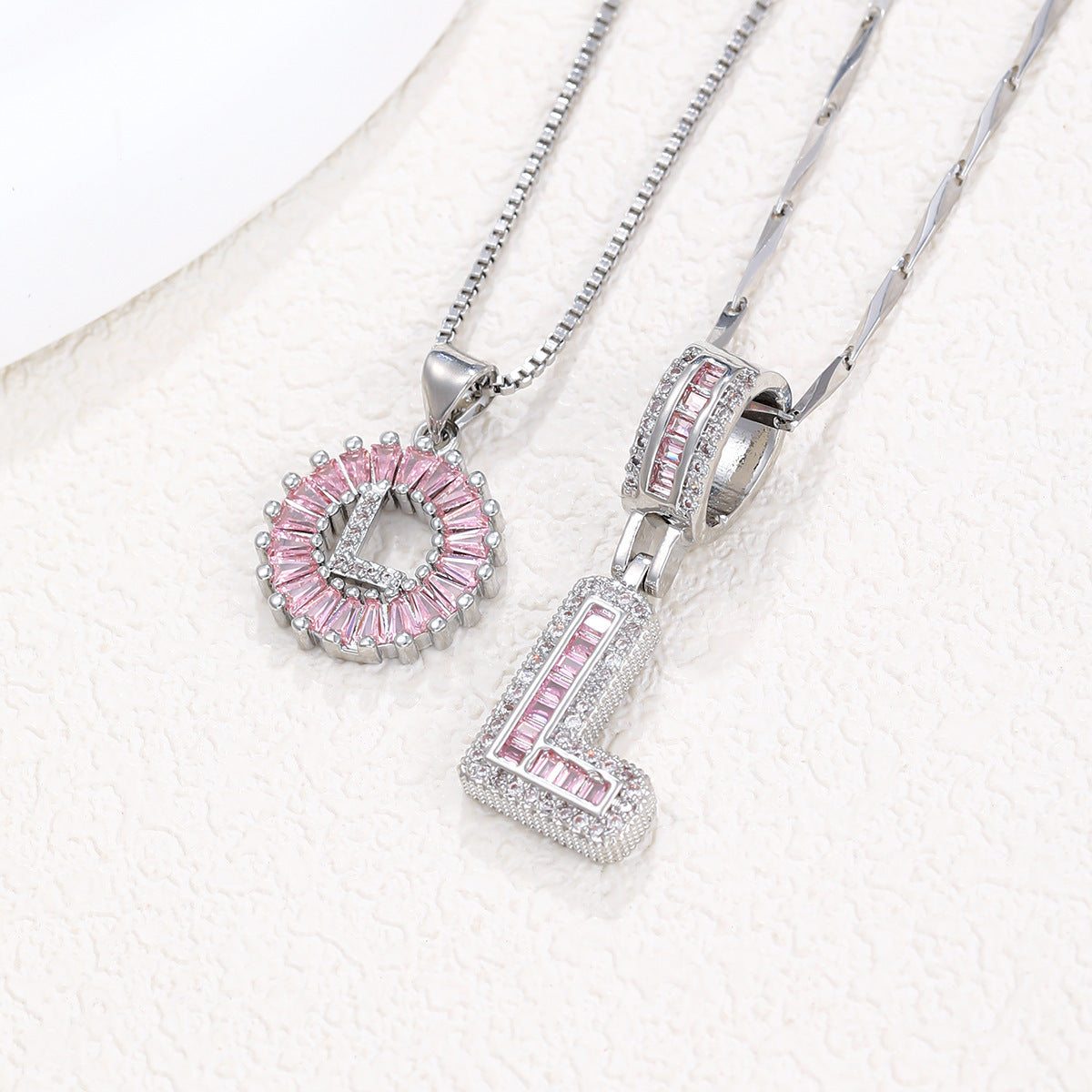 Personalized Letter Pendant Necklace with Sparkling Zircon – Elegant Initial Jewelry for Women