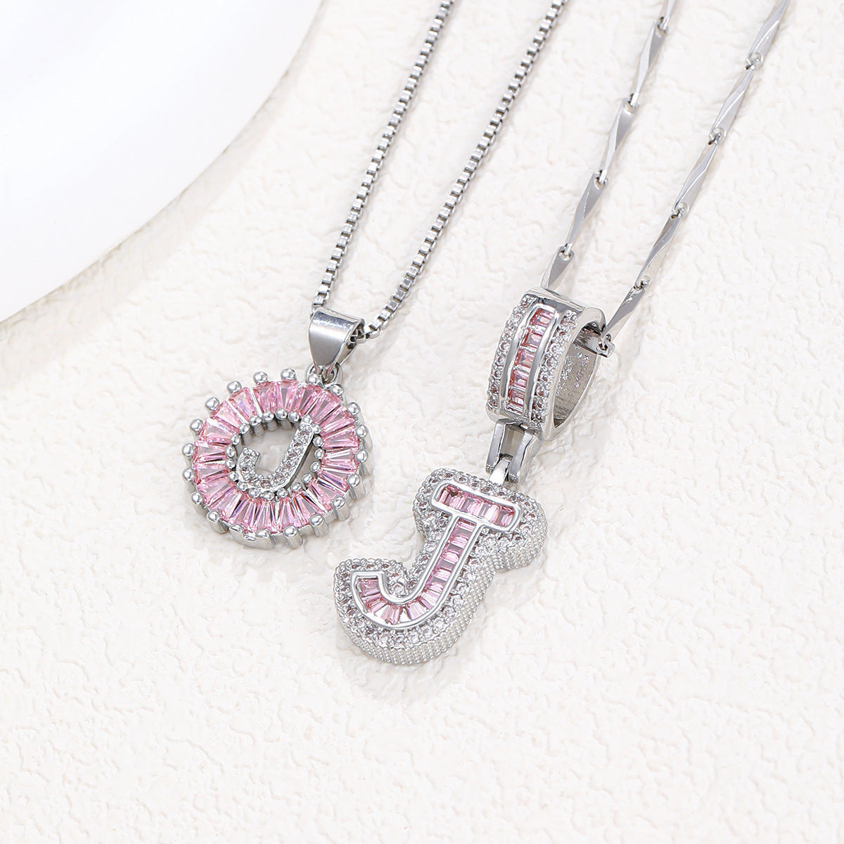 Personalized Letter Pendant Necklace with Sparkling Zircon – Elegant Initial Jewelry for Women