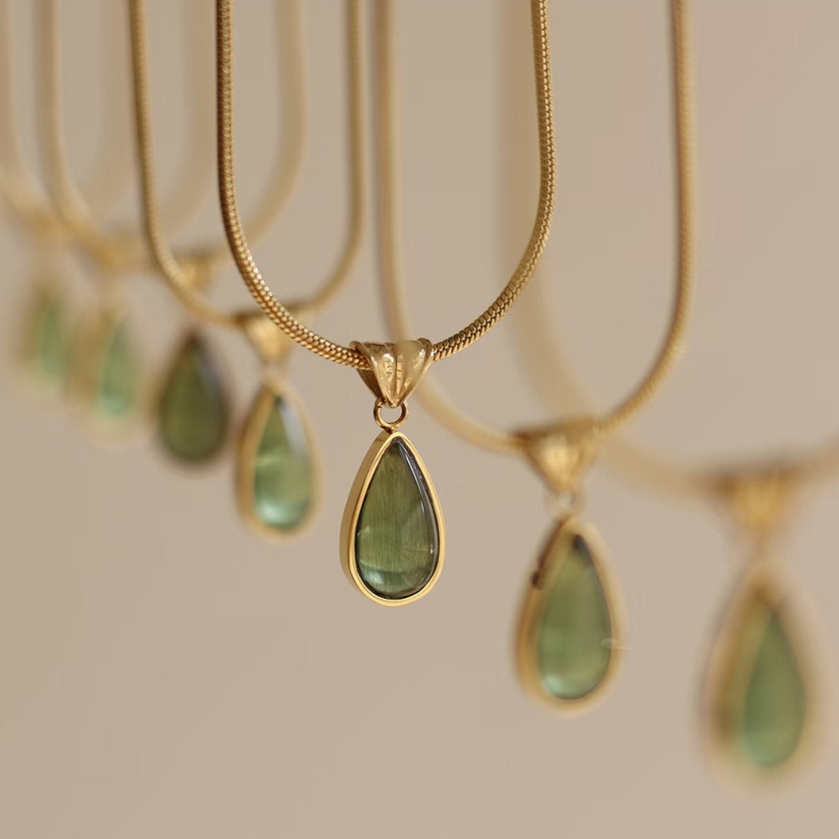 Green-Blue Gold-Plated Hoop Earrings – Elegant, Colorful & Lightweight