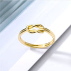 Elegant Gold Knot Adjustable Ring – Symbol of Love & Unity