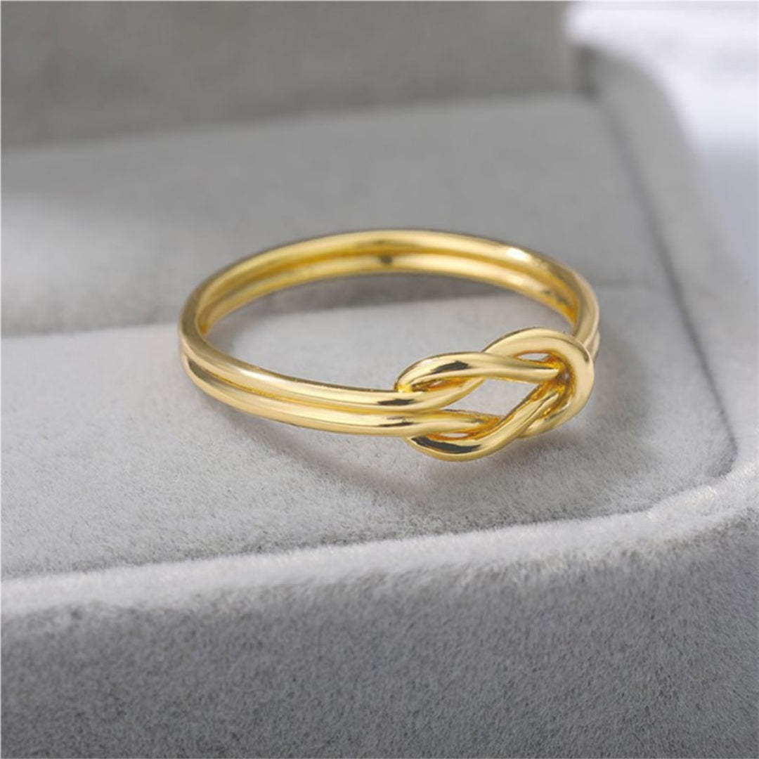 Elegant Gold Knot Adjustable Ring – Symbol of Love & Unity