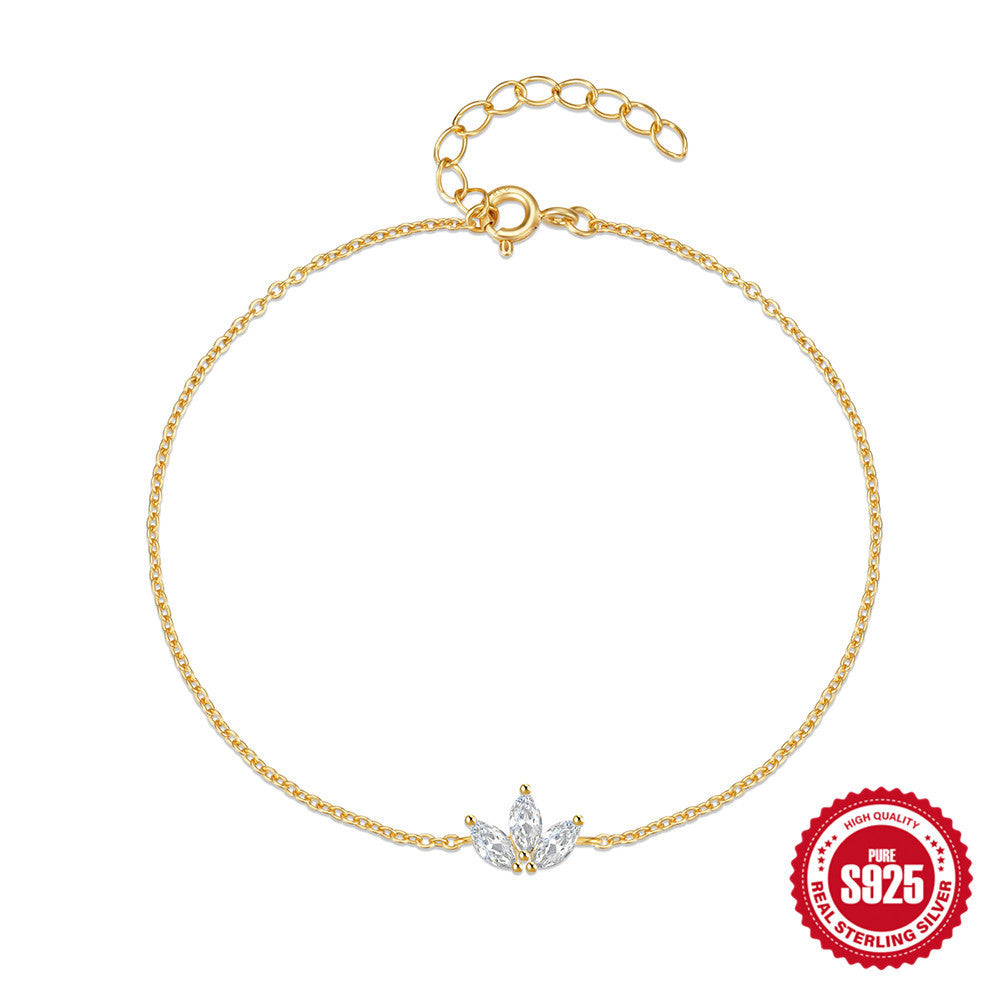 925 Sterling Silver Lotus Pendant Bracelet – Available in Gold & Silver