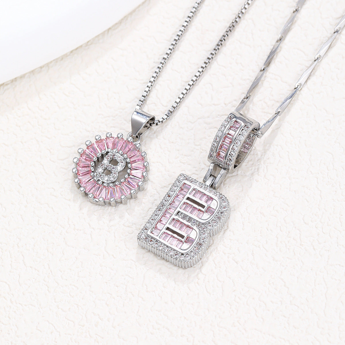 Personalized Letter Pendant Necklace with Sparkling Zircon – Elegant Initial Jewelry for Women