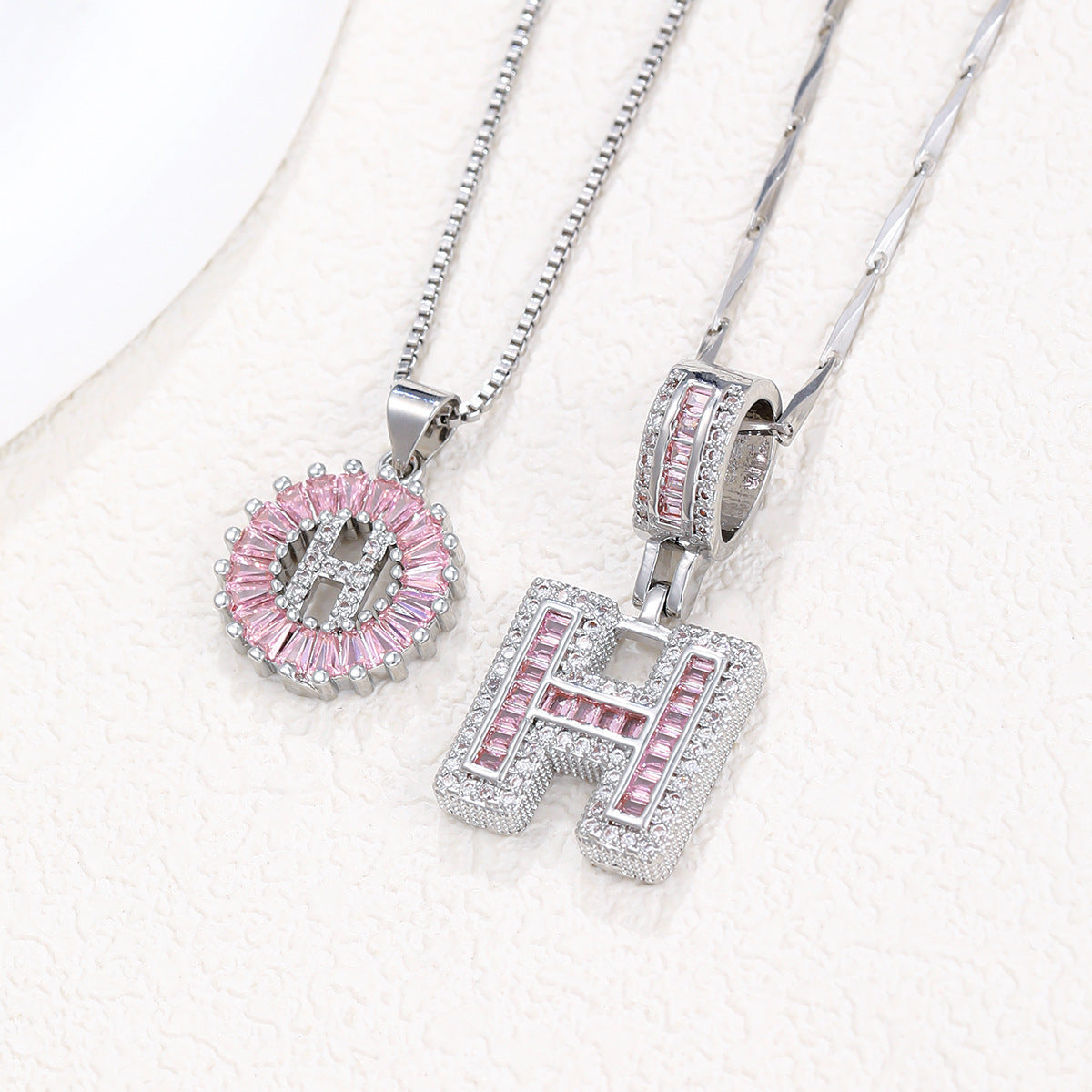 Personalized Letter Pendant Necklace with Sparkling Zircon – Elegant Initial Jewelry for Women