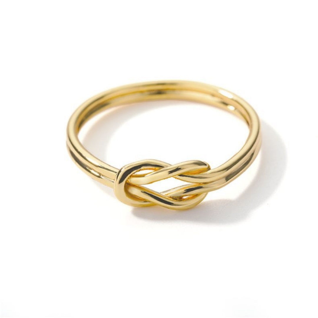 Elegant Gold Knot Adjustable Ring – Symbol of Love & Unity