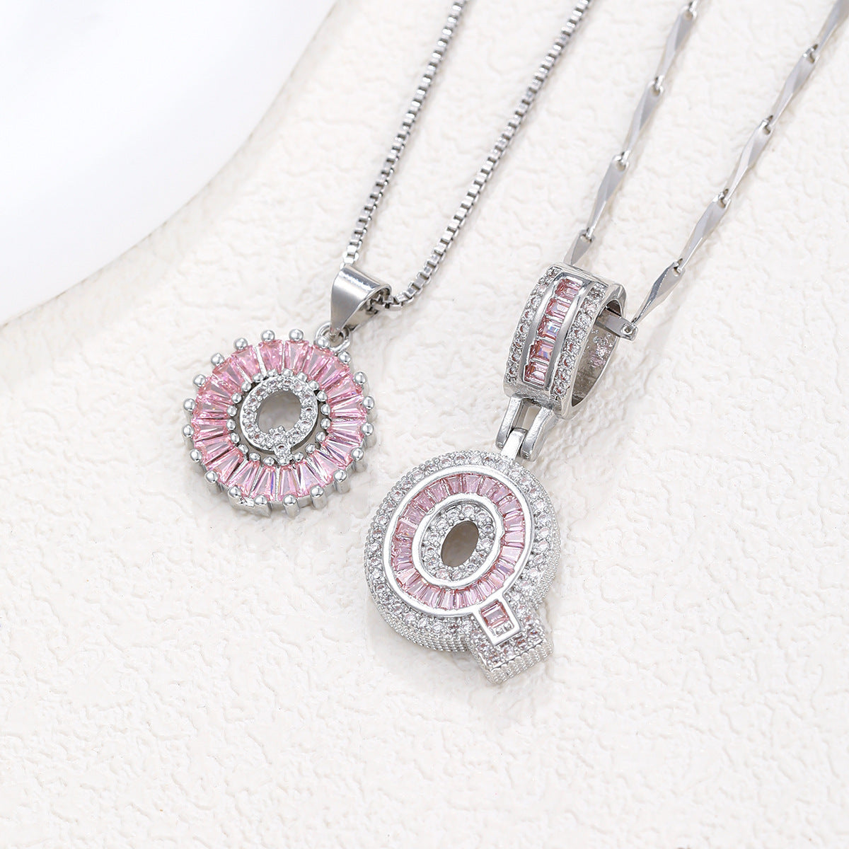 Personalized Letter Pendant Necklace with Sparkling Zircon – Elegant Initial Jewelry for Women