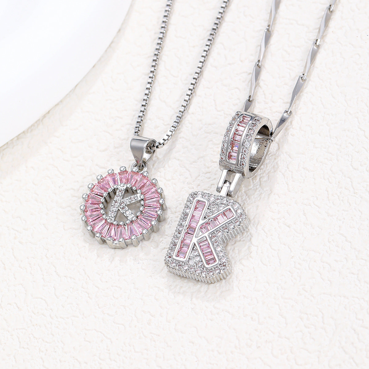 Personalized Letter Pendant Necklace with Sparkling Zircon – Elegant Initial Jewelry for Women