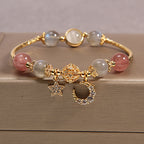 '' Luxury Moonstone Crystal Bracelet - Moon & Star Design