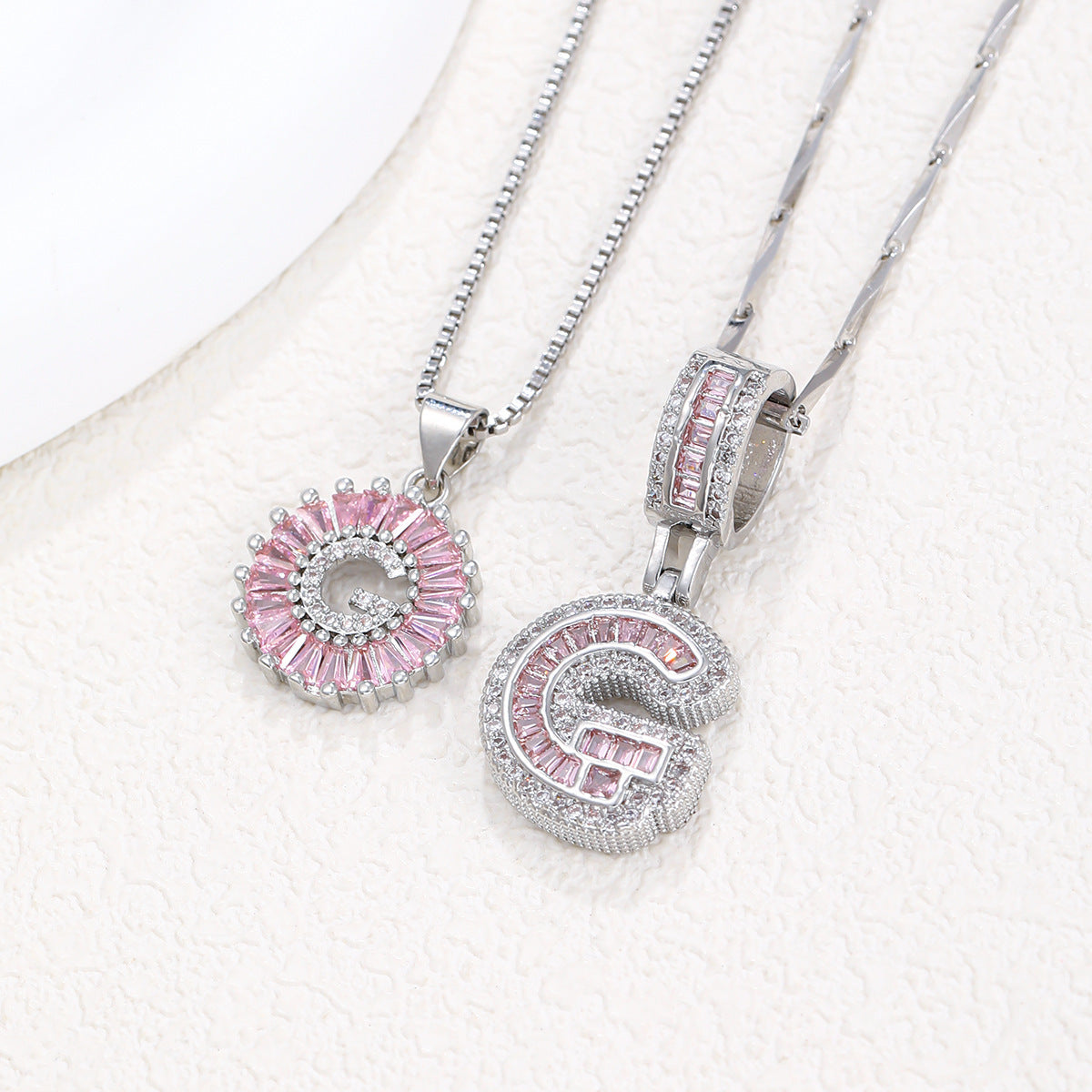 Personalized Letter Pendant Necklace with Sparkling Zircon – Elegant Initial Jewelry for Women