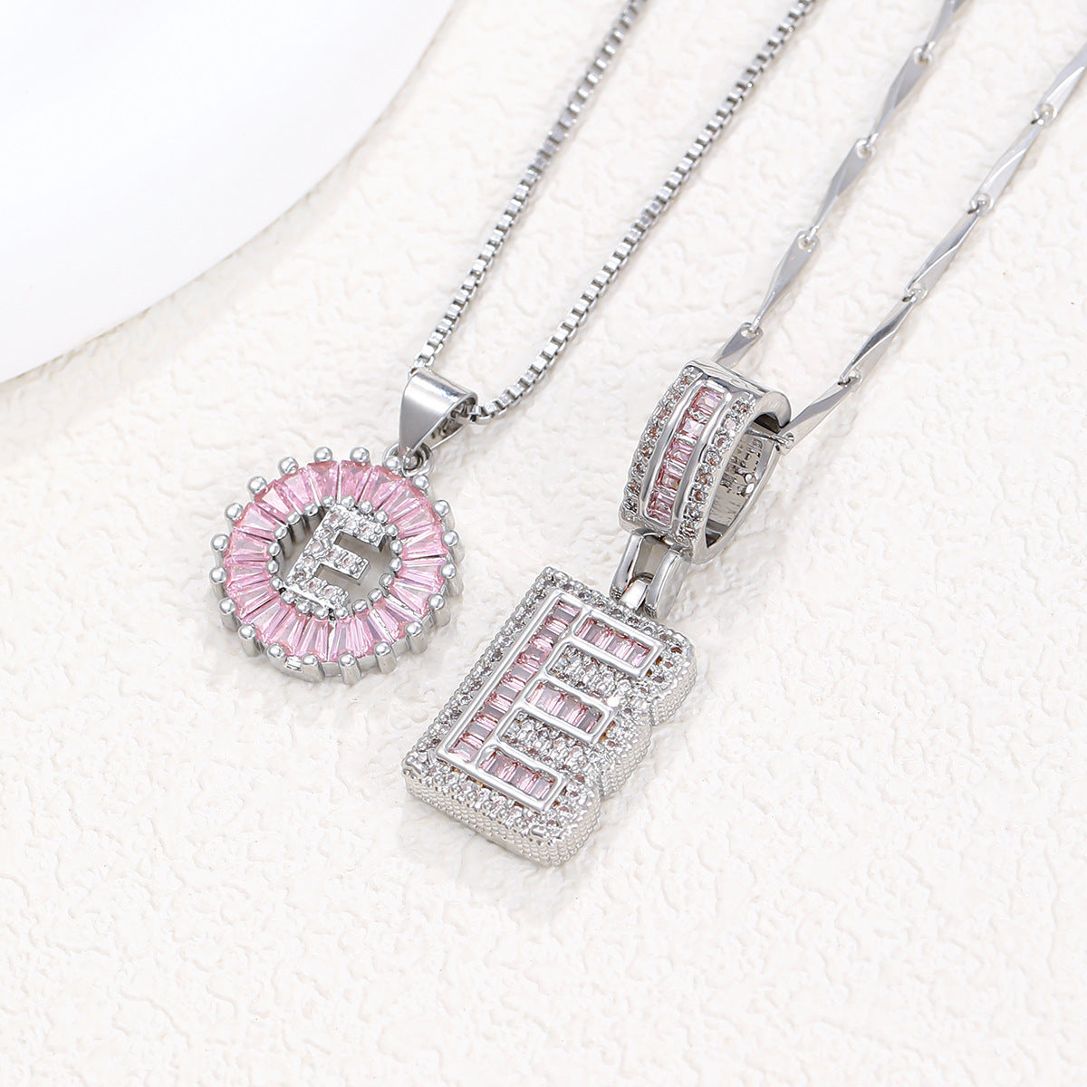 Personalized Letter Pendant Necklace with Sparkling Zircon – Elegant Initial Jewelry for Women