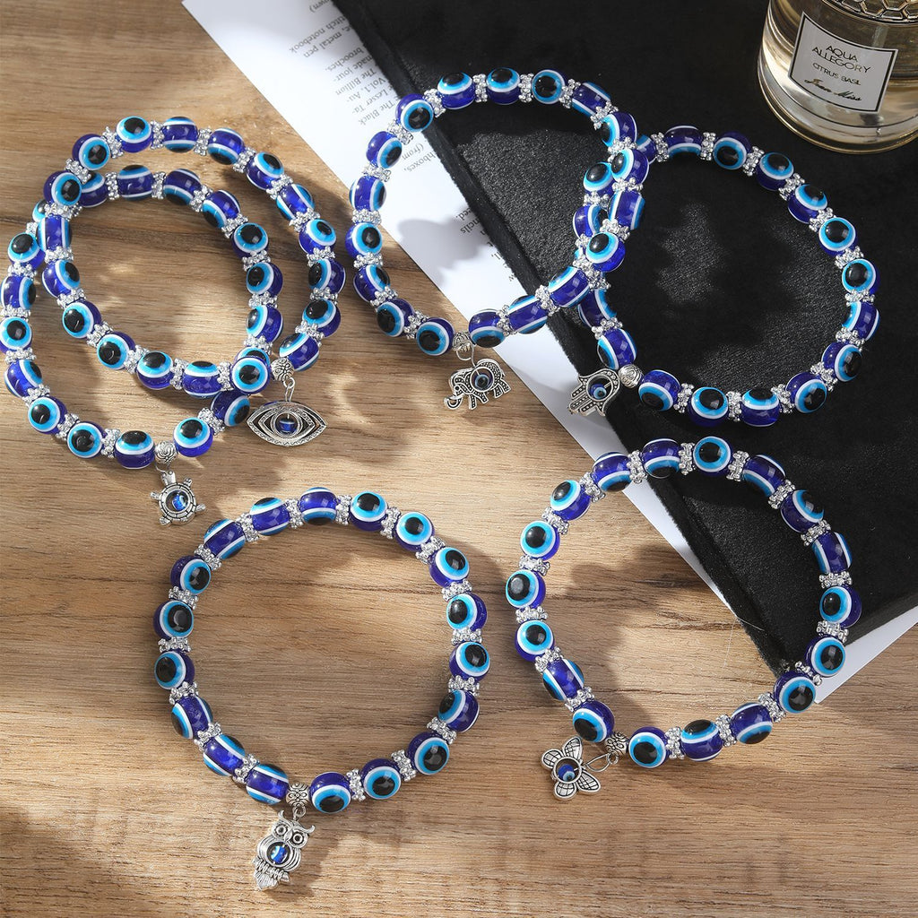 Evil Eye Anklet Bracelet – Blue Protective Charm Jewelry for Women
