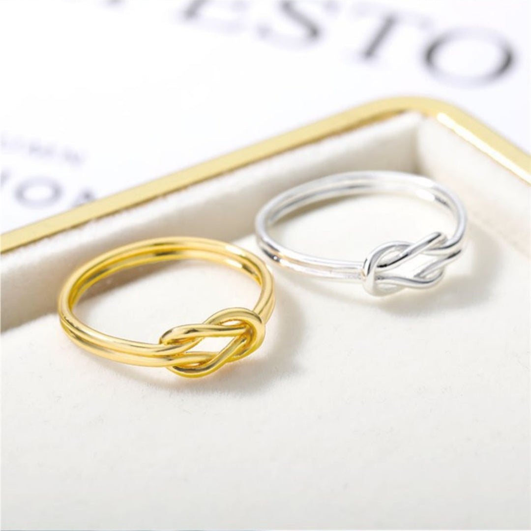 Elegant Gold Knot Adjustable Ring – Symbol of Love & Unity