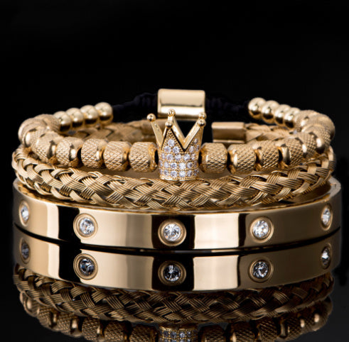 Luxury Gold Bracelet Set for Men – Bold & Elegant