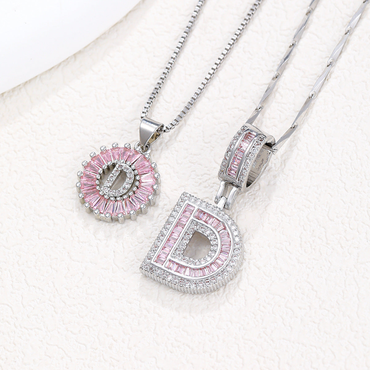Personalized Letter Pendant Necklace with Sparkling Zircon – Elegant Initial Jewelry for Women