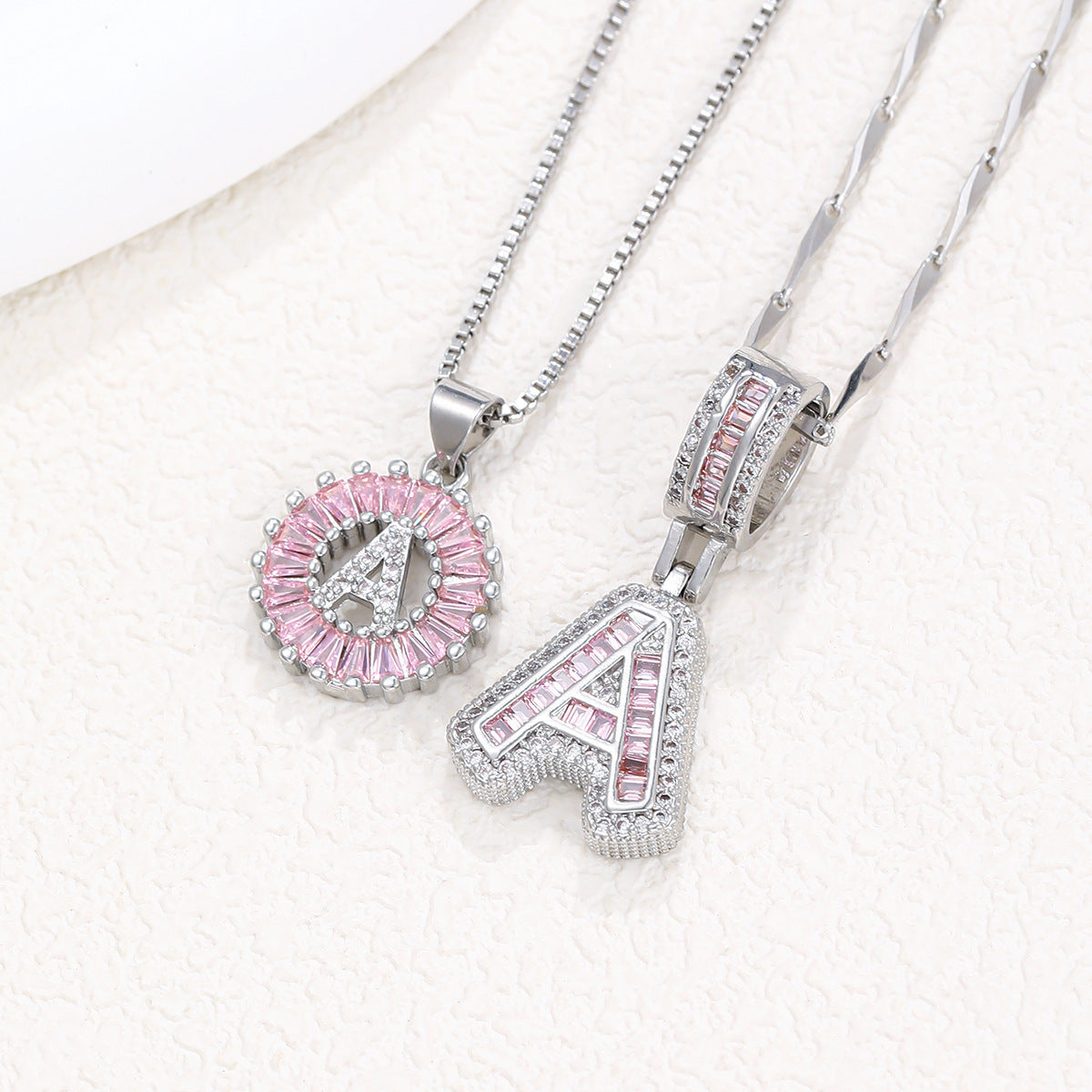 Personalized Letter Pendant Necklace with Sparkling Zircon – Elegant Initial Jewelry for Women